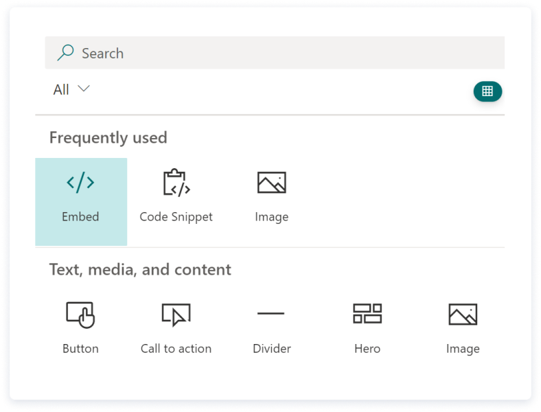 Embed code option